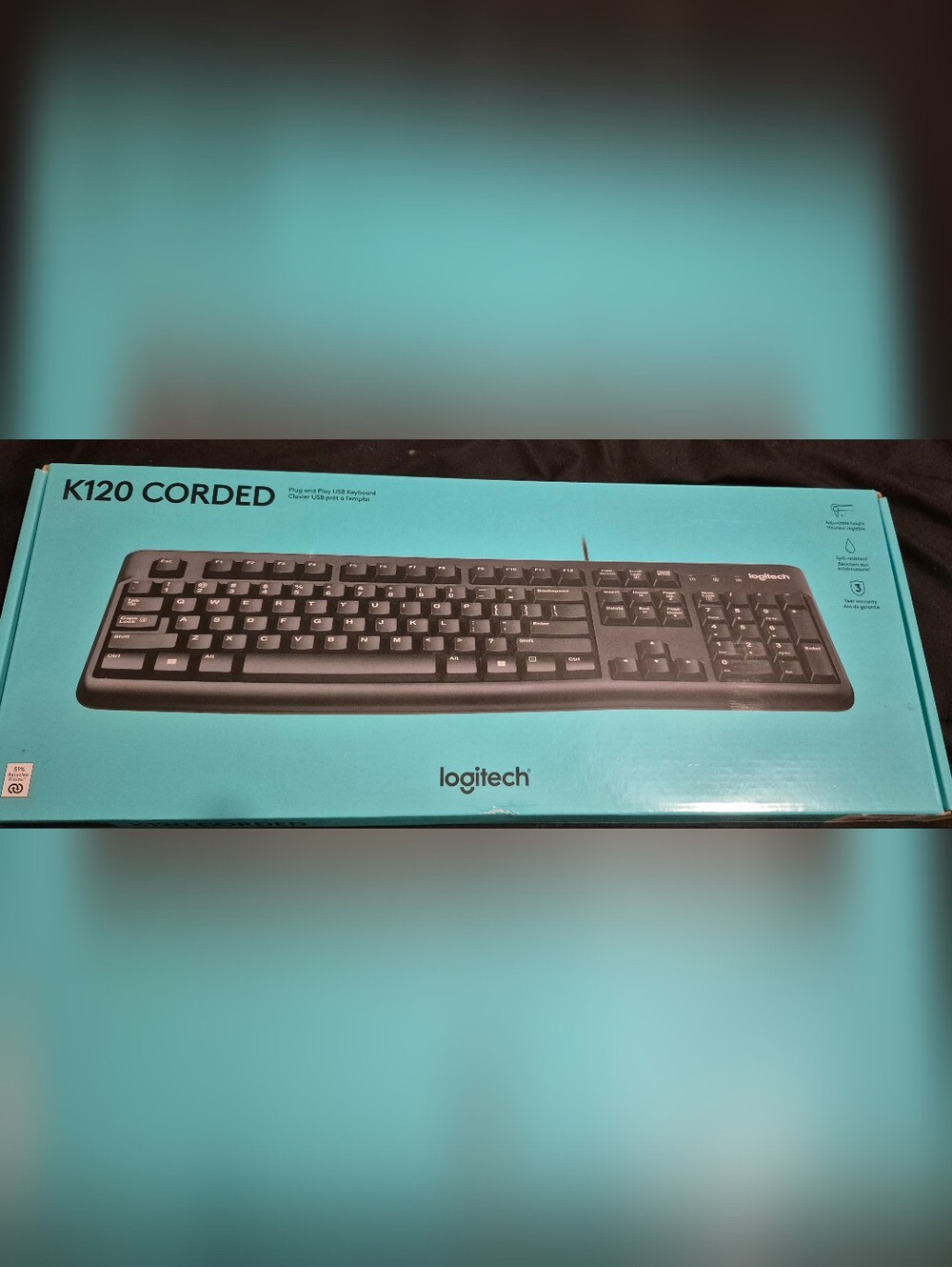 Logitech Black Wired USB Keyboard - Full Size NWOT